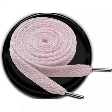 Paire de lacets plats&nbsp;rose poudré pour vos chaussures