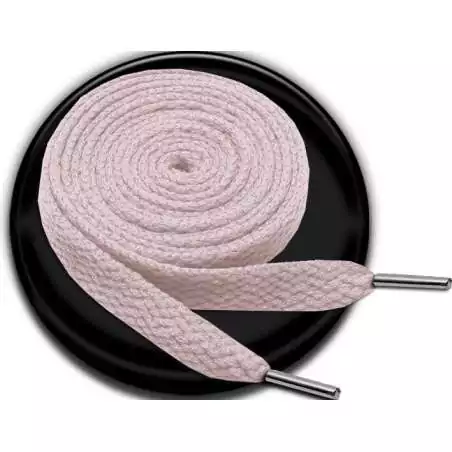 Paire de lacets plats&nbsp;rose poudré pour vos chaussures