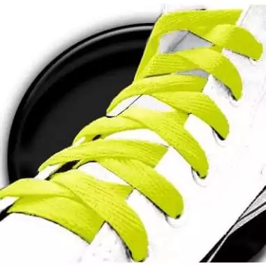 Lacets de chaussures fluos fluorescents et flashy jaunes…