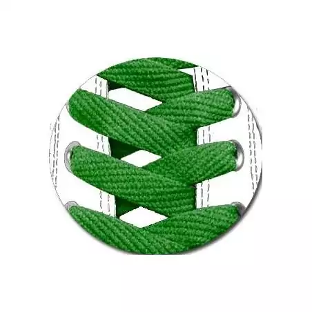 Lacets plats en vert gazon pour vos chaussures