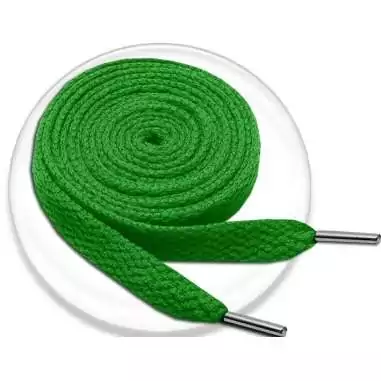 Lacets plats en vert gazon pour vos chaussures