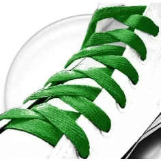Lacets plats en vert gazon pour vos chaussures 2