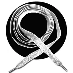 Lacets velours pailleté argenté pour vos chaussures