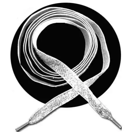 Lacets de chaussures argentés dorés en velours paillettes…