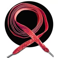 Lacets en velours rouge pailleté. pour vos chaussures