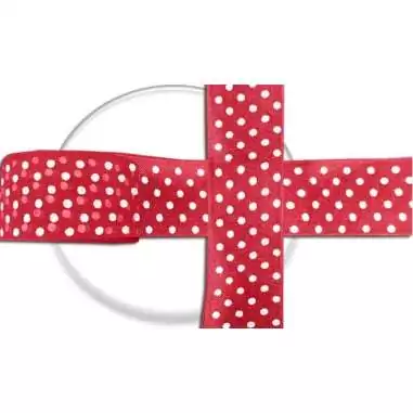 Lacets ruban organza large rouge à&nbsp;plumetis blanc pour vos…