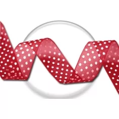 Lacets ruban organza large rouge à&nbsp;plumetis blanc pour vos… 2