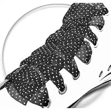 Lacets organza noir plumetis blanc pour vos chaussures