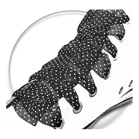 Lacets organza noir plumetis blanc pour vos chaussures