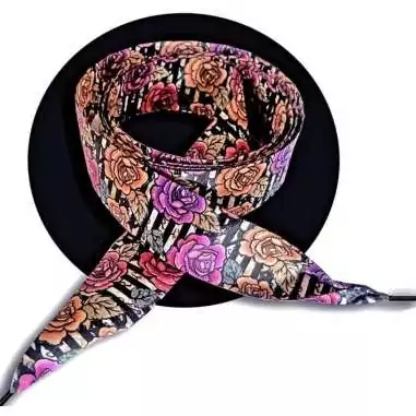 Lacets satin large rayés&nbsp;& fleuris : 2 largeurs pour vos…