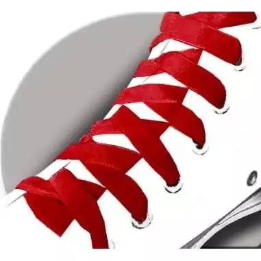 Lacets fins velours rouge pour vos chaussures