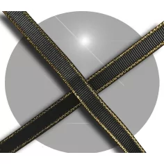 Lacets plats noirs liseret&nbsp;doré pour vos chaussures 2