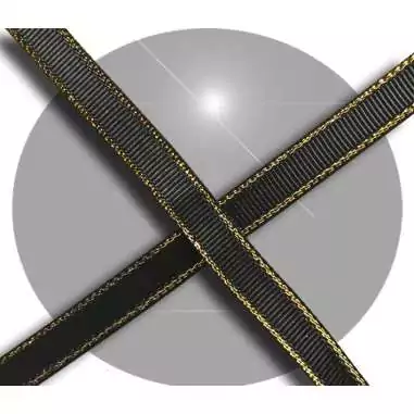 Lacets plats noirs liseret&nbsp;doré pour vos chaussures