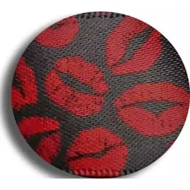 Lacets satin large noir lèvres rouges pour vos chaussures