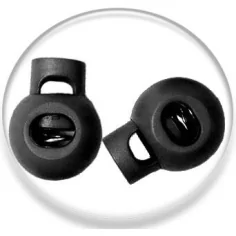 Stoppeurs boules noirs pour vos lacets, capuches, sacs, pantalons,...