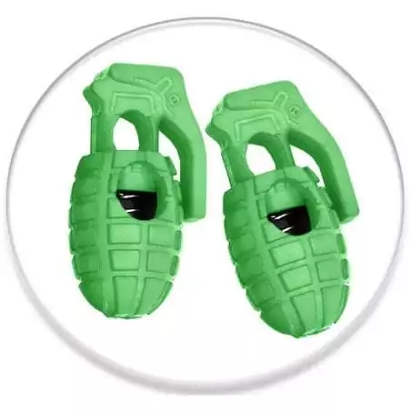 Stoppeurs bloqueurs grenades vertes pour lacets, capuches,…