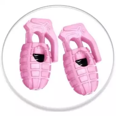 Stoppeurs grenades roses pour lacets, capuches, sacs,…