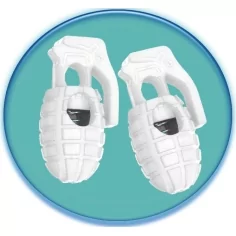 Stoppeurs bloqueurs grenades blancs pour vos lacets, capuches, sacs..