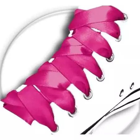 Lacets en satin rose fuchsia pour vos chaussures