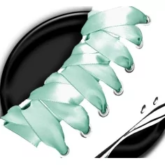 Lacets en satin vert menthe pour vos chaussures