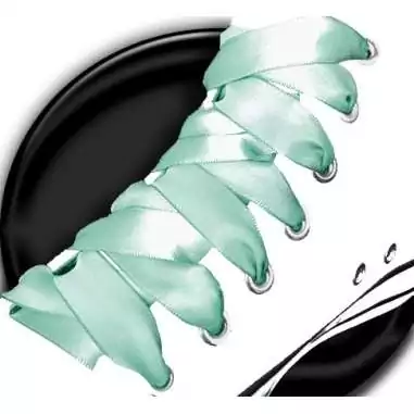 Lacets en satin vert menthe pour vos chaussures