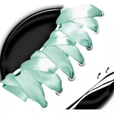 Lacets en satin vert menthe pour vos chaussures