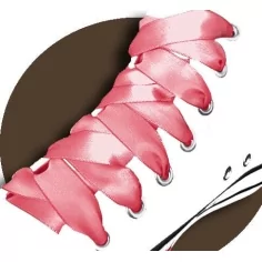 Lacets en satin saumon. pour vos chaussures