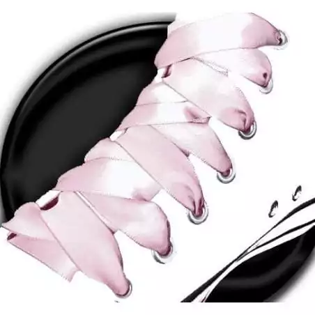 Lacets soyeux en satin rose pâle. pour vos chaussures