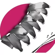 Lacets en satin gris ardoise pour vos chaussures