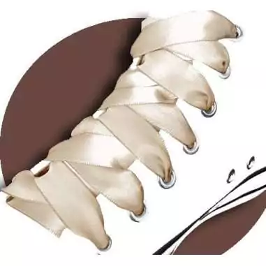 Lacets en satin beige lin pour vos chaussures