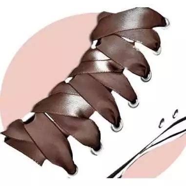 Lacetse en satin marron café pour vos chaussures