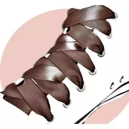 Lacetse en satin marron café pour vos chaussures