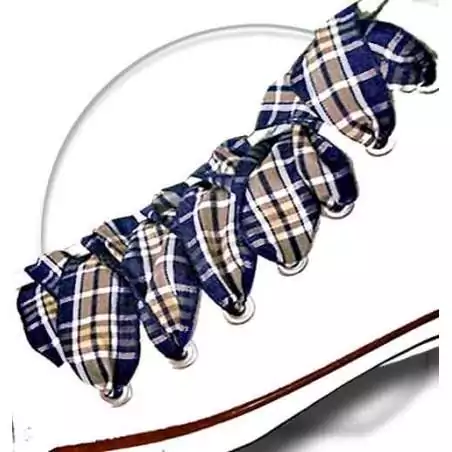 Lacets de chaussures écossais marrons et bleus à carreaux…