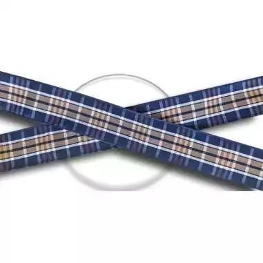 Lacets de chaussures écossais marrons et bleus à carreaux…