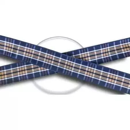 Lacets de chaussures écossais marrons et bleus à carreaux…