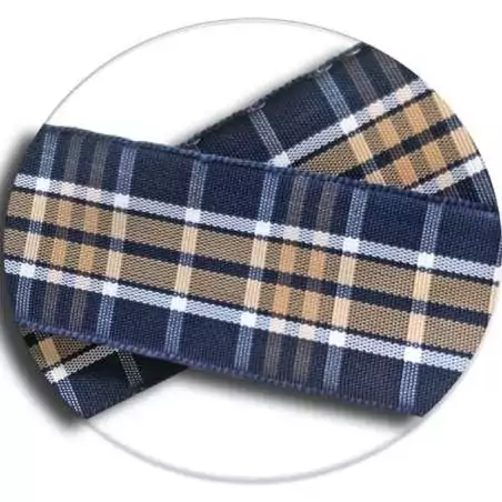 Lacets de chaussures écossais marrons et bleus à carreaux…