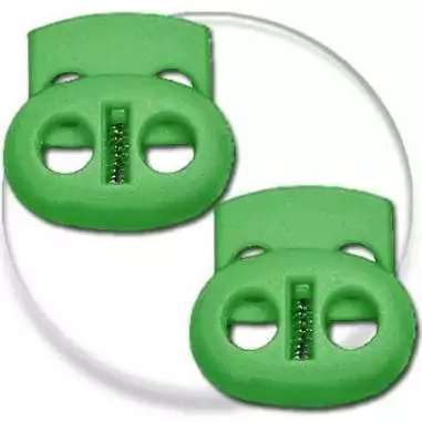Stoppeurs plats verts pour vos lacets, capuches, sac..