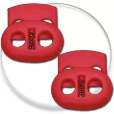 Stoppeurs plats rouges pour vos lacets, capuches, sac...