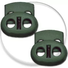 Stoppeurs plats vert kaki pour vos lacets, capuches, sacs...
