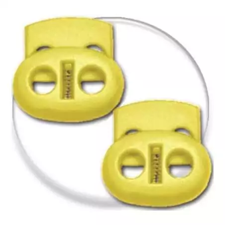 Stoppeurs plats jaunes pour vos lacets, capuches, sac...