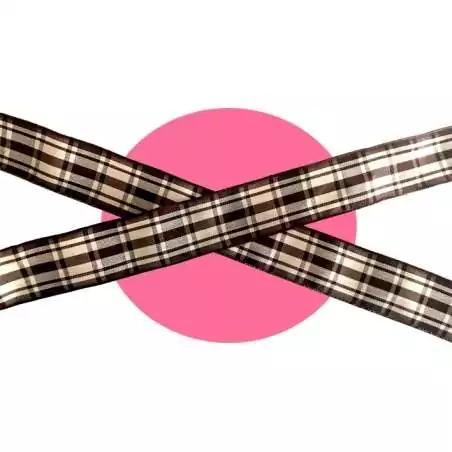 Lacets de chaussures écossais marron beige à carreaux…