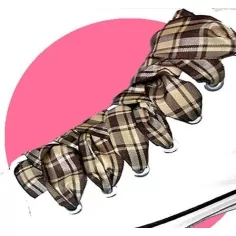 Lacets à carreaux marrons &&nbsp;beiges pour vos chaussures