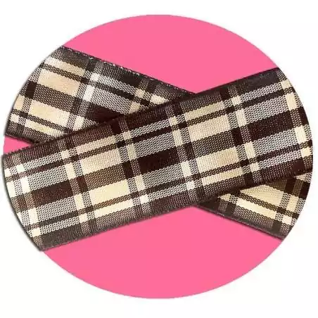 Lacets de chaussures écossais marron beige à carreaux…