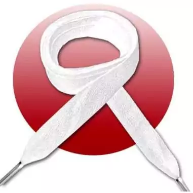 Lacets de chaussures blancs larges plats en coton.Boutique…