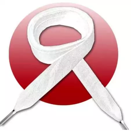 Lacets de chaussures blancs larges plats en coton.Boutique…