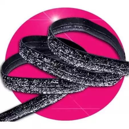 Lacets dorés en velours brillant paillettes glitter…