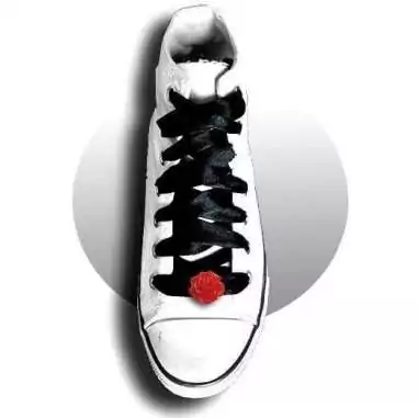 Décorations de lacets de chaussures fleur rose rouge.…