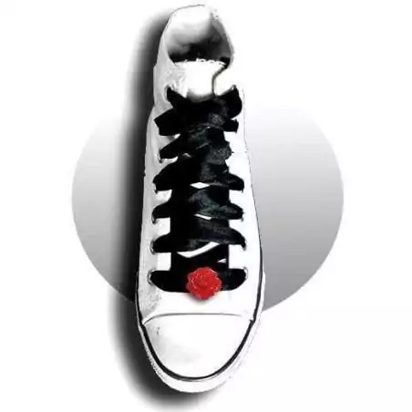 Décorations de lacets de chaussures fleur rose rouge.…