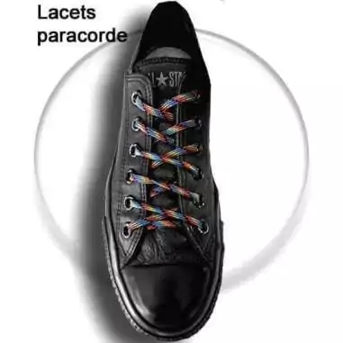 Lacets de chaussures noirs rouges, bicolores, ronds, en…