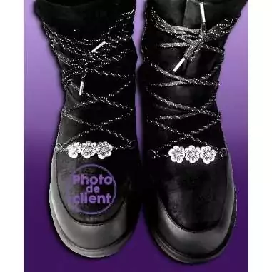 Lacets ronds paracorde noirs paillettes argentées pour vos…